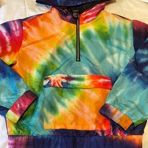 Tie dye girls rain jacket